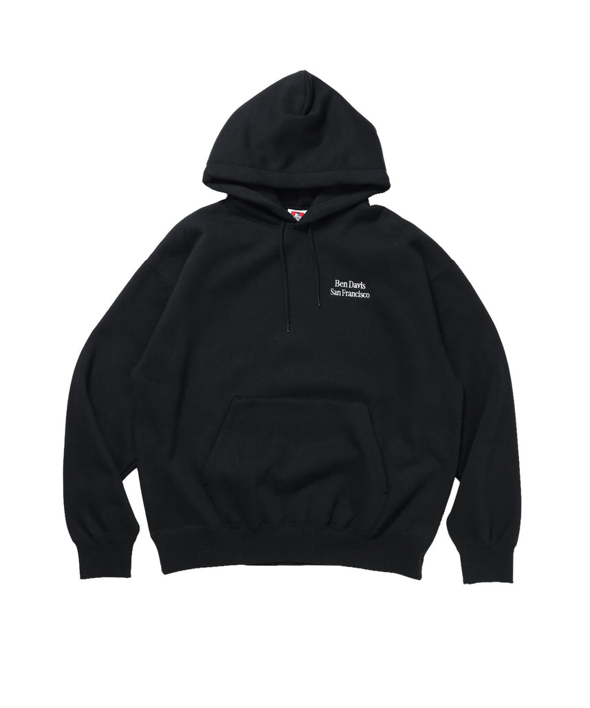 BD SWEAT HOODIE / スウェットパーカー プルオーバー フーディ ワンポイント刺繍 裏起毛 ユニセックス ブラック