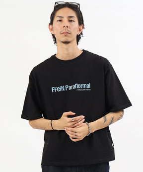 センターロゴ刺繍ショート丈Tシャツ / Tシャツ 短丈 クルーネック 半袖 ショート丈 刺繍 ブラック