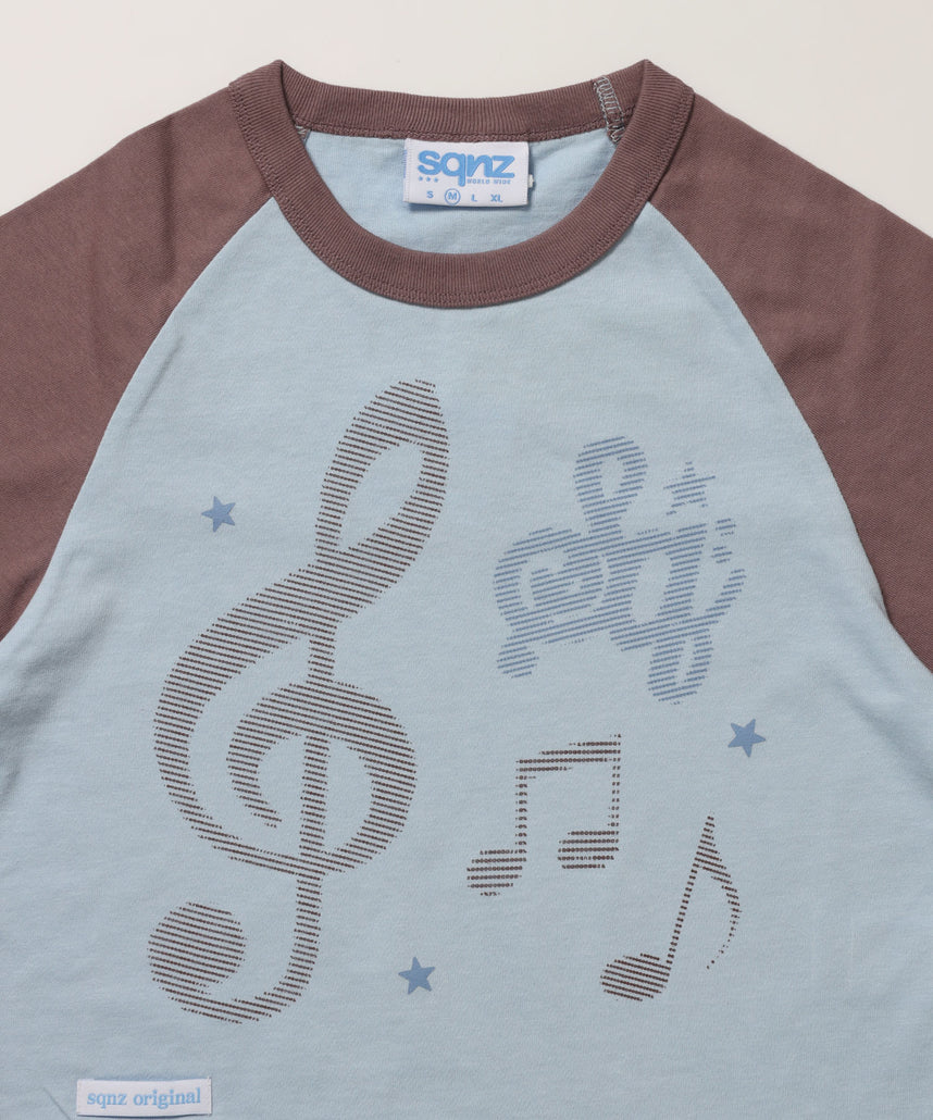 ※WEB限定 / プリントピチTシャツ / 配色ラグラン半袖Tシャツ / sqnz treble clef pt tee ブラウン