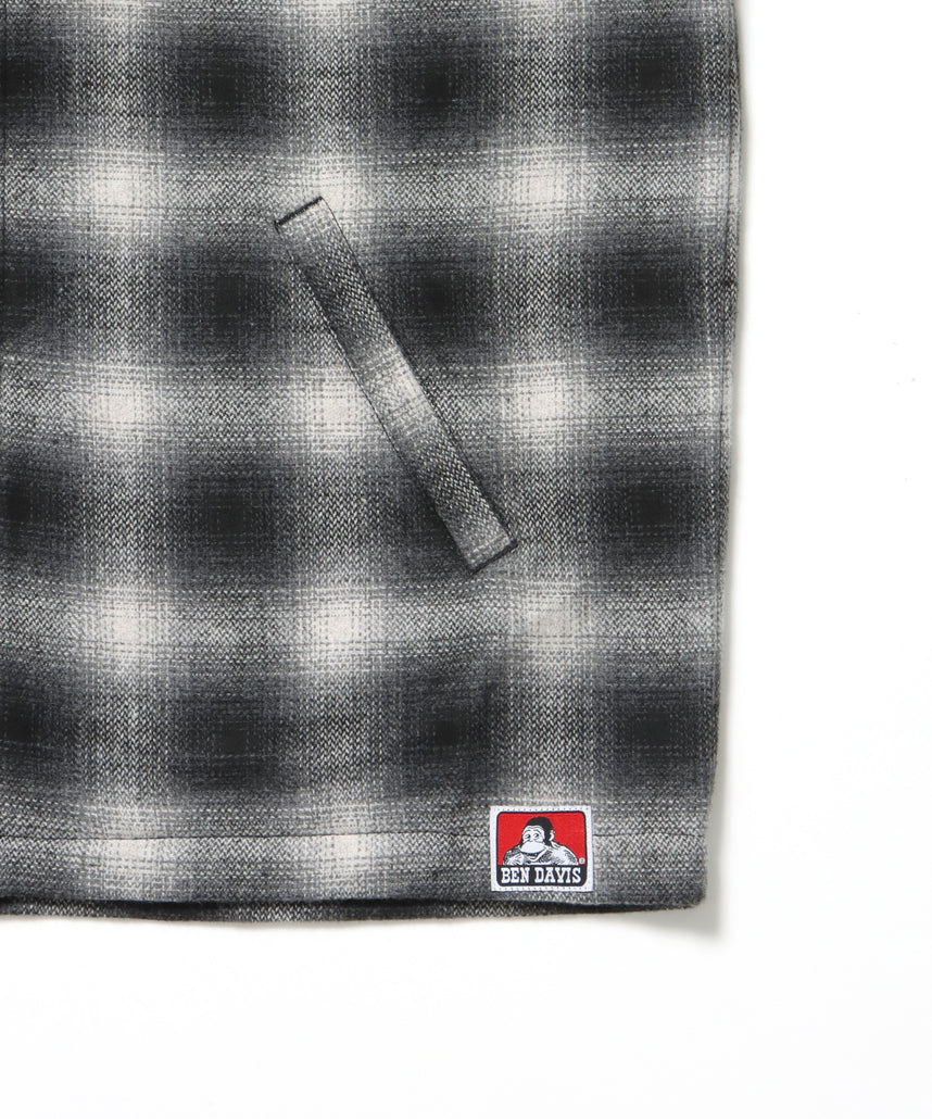 HEAVY PLAID ZIP JACKET / ジップジャケット チェック 起毛 ライトアウター ブラック