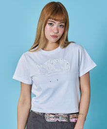 ※WEB限定 / スタッズ / アニマル発砲プリントTシャツ / sqnz star bambi pt tee ホワイト