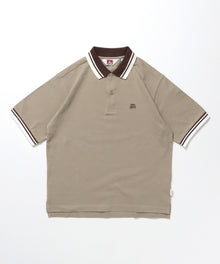 CROPPED POLO SHIRT / ポロシャツ 半袖 ワンポイント 短丈 サンドベージュ