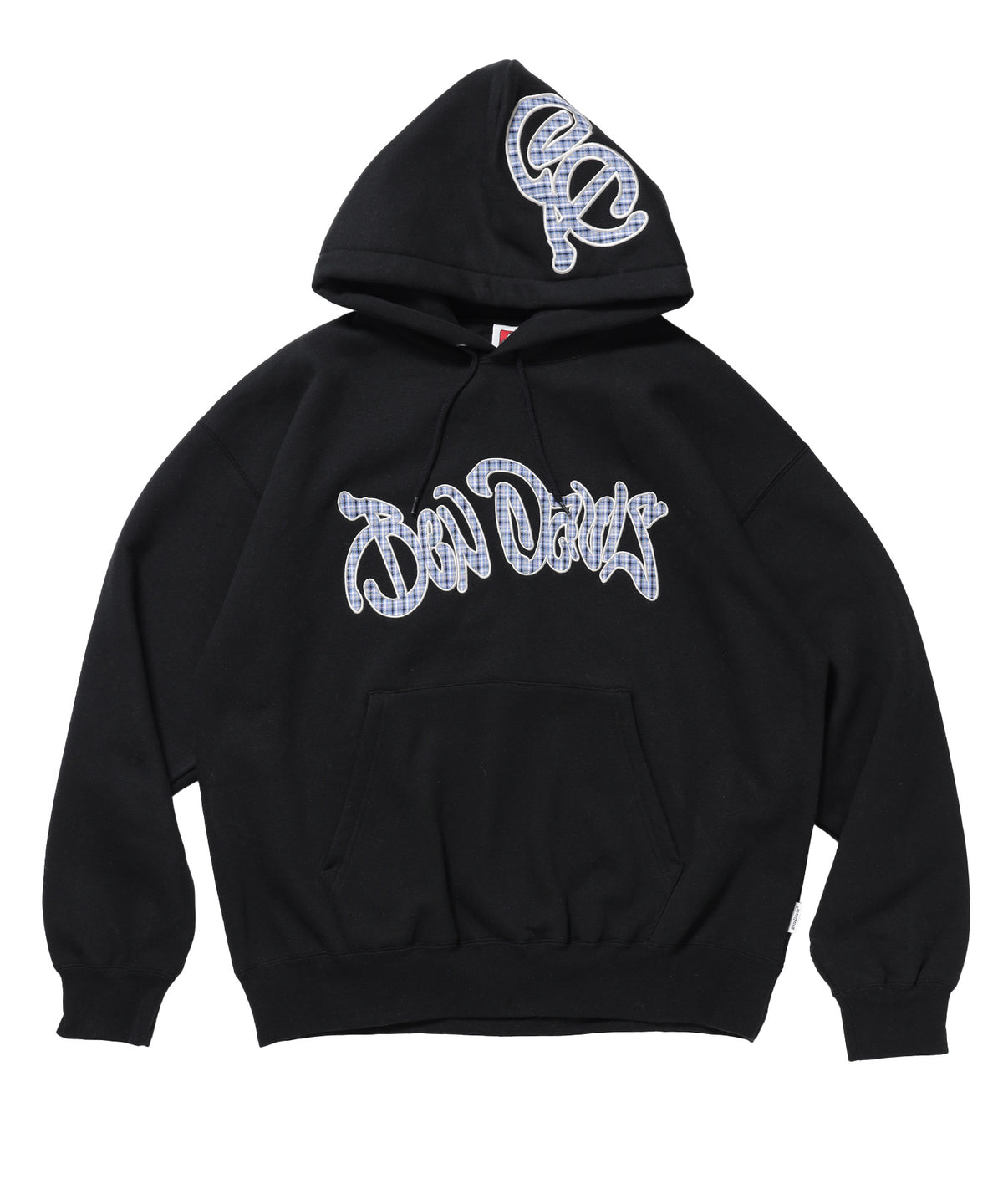 Design Pullover P/K / プルパーカー フード デザイン 裏起毛 ユニセックス ブラック