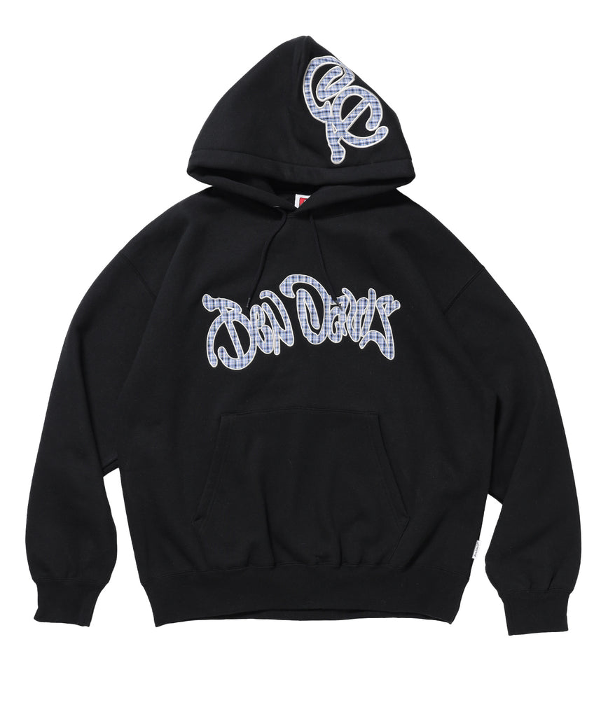 Design Pullover P/K / プルパーカー フード デザイン 裏起毛 ユニセックス ブラック