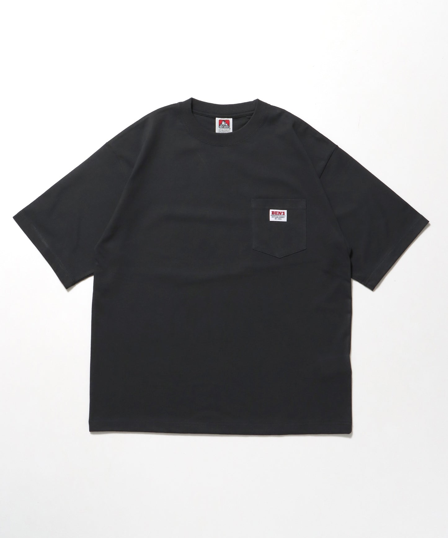 BIG POCKET TEE ZF / ポケット 半袖 ワンポイント ワイドシルエット ヘビーウエイト クルーネック チャコール