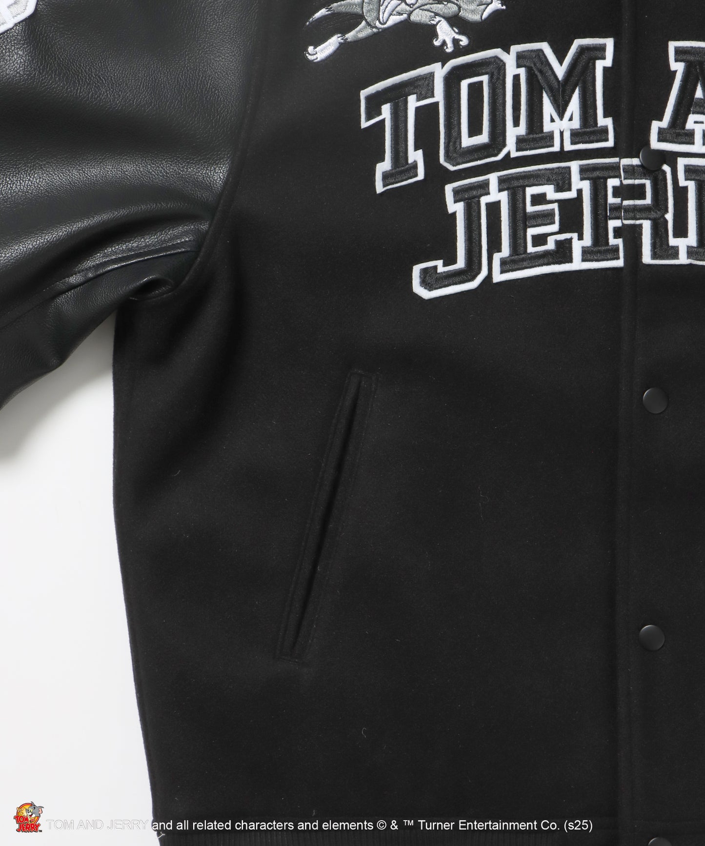 TJ 2025 STADIUM JACKET / オーバーサイズ ビッグシルエット 刺繍 アウター ジャケット ブラック