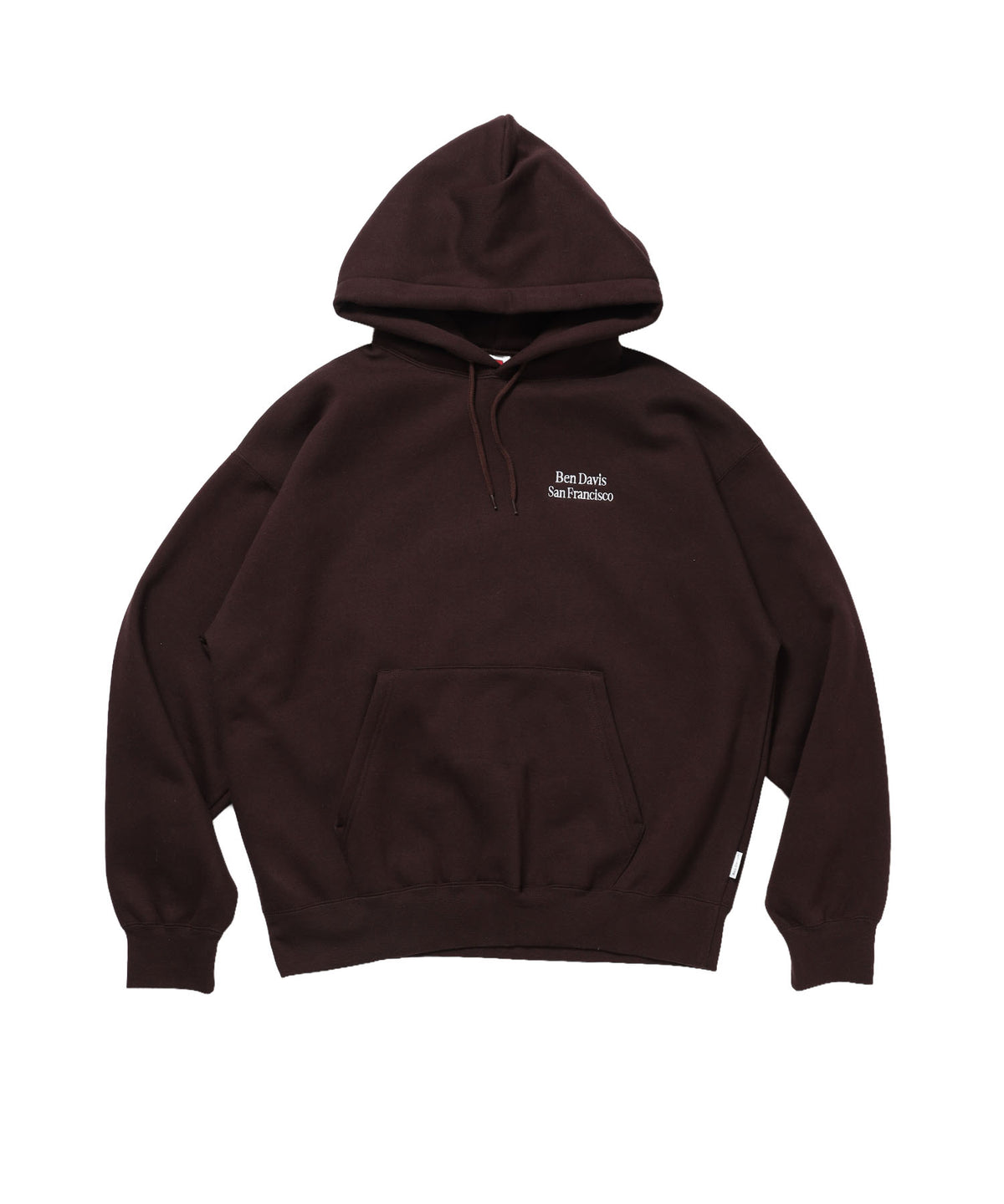 BD SWEAT HOODIE / スウェットパーカー プルオーバー フーディ ワンポイント刺繍 裏起毛 ユニセックス ブラウン