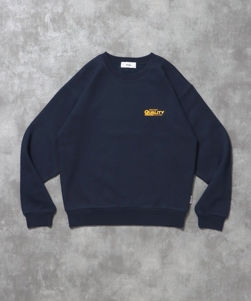 ヘビーウエイトバックダイナーロゴスウェット / 裏起毛 スウェット クルーネック ワンポイント プリント ネイビー