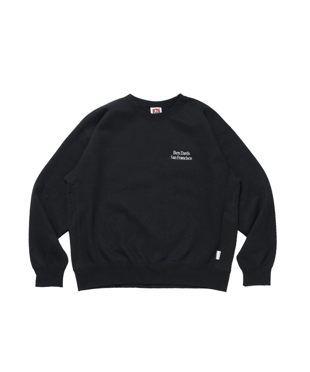 BD SWEAT CREW / スウェット クルーネック 裏起毛 ワンポイント刺繍 リサイズ ユニセックス ブラック