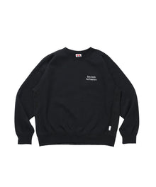 BD SWEAT CREW / スウェット クルーネック 裏起毛 ワンポイント刺繍 リサイズ ユニセックス ブラック