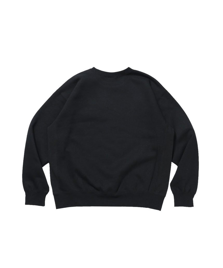 BD SWEAT CREW / スウェット クルーネック 裏起毛 ワンポイント刺繍 リサイズ ユニセックス ブラック