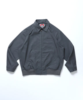 EISENHOWER ZIP JACKET / ワイドシルエット シンプル フルジップ ジャケット ワンポイント チャコール