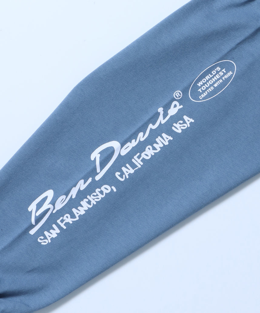BUBBLE L/S TEE[WIDE] / ロンT 長袖 ワンポイント ワイドシルエット ブルーグレー