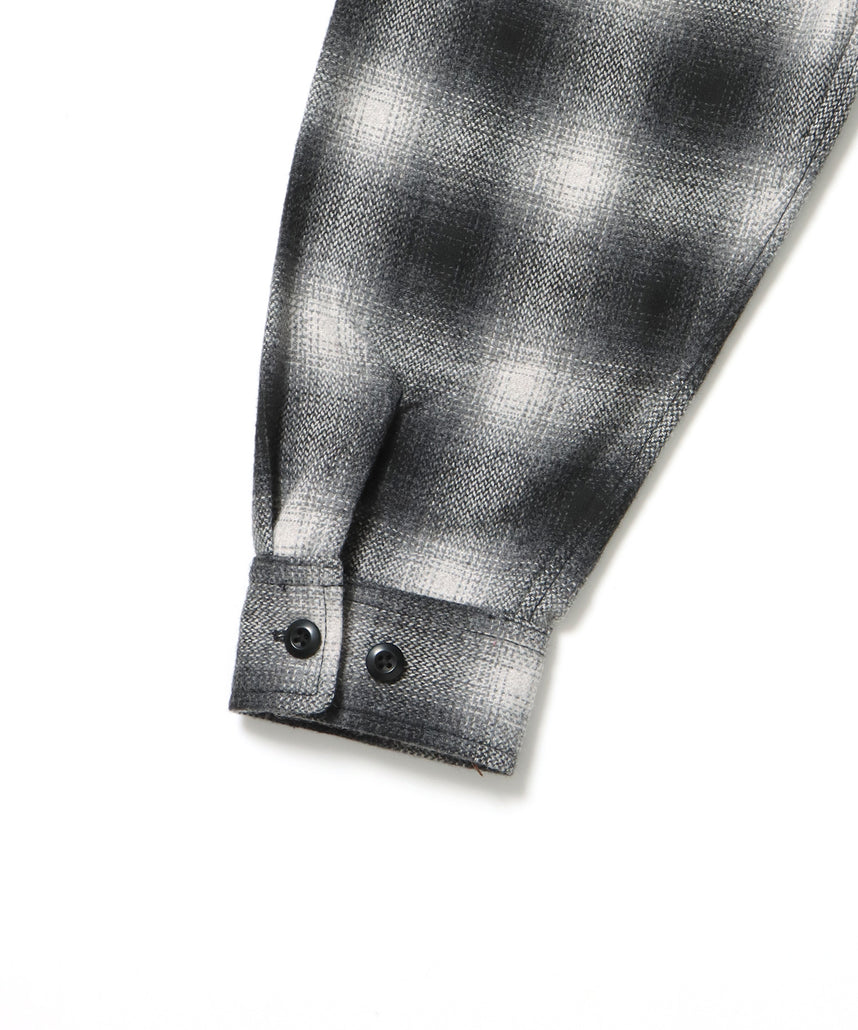 HEAVY PLAID ZIP JACKET / ジップジャケット チェック 起毛 ライトアウター ブラック