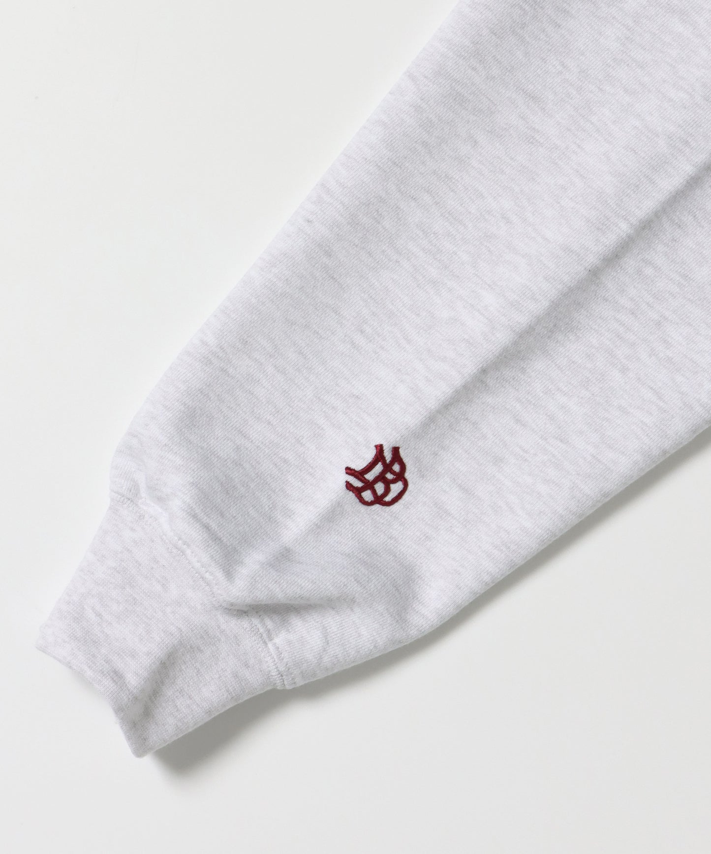 MID WEIGHT SWEAT HOODIE /パーカー ジップパーカー ダブルジップ 短丈 刺繍 プリント アッシュグレー