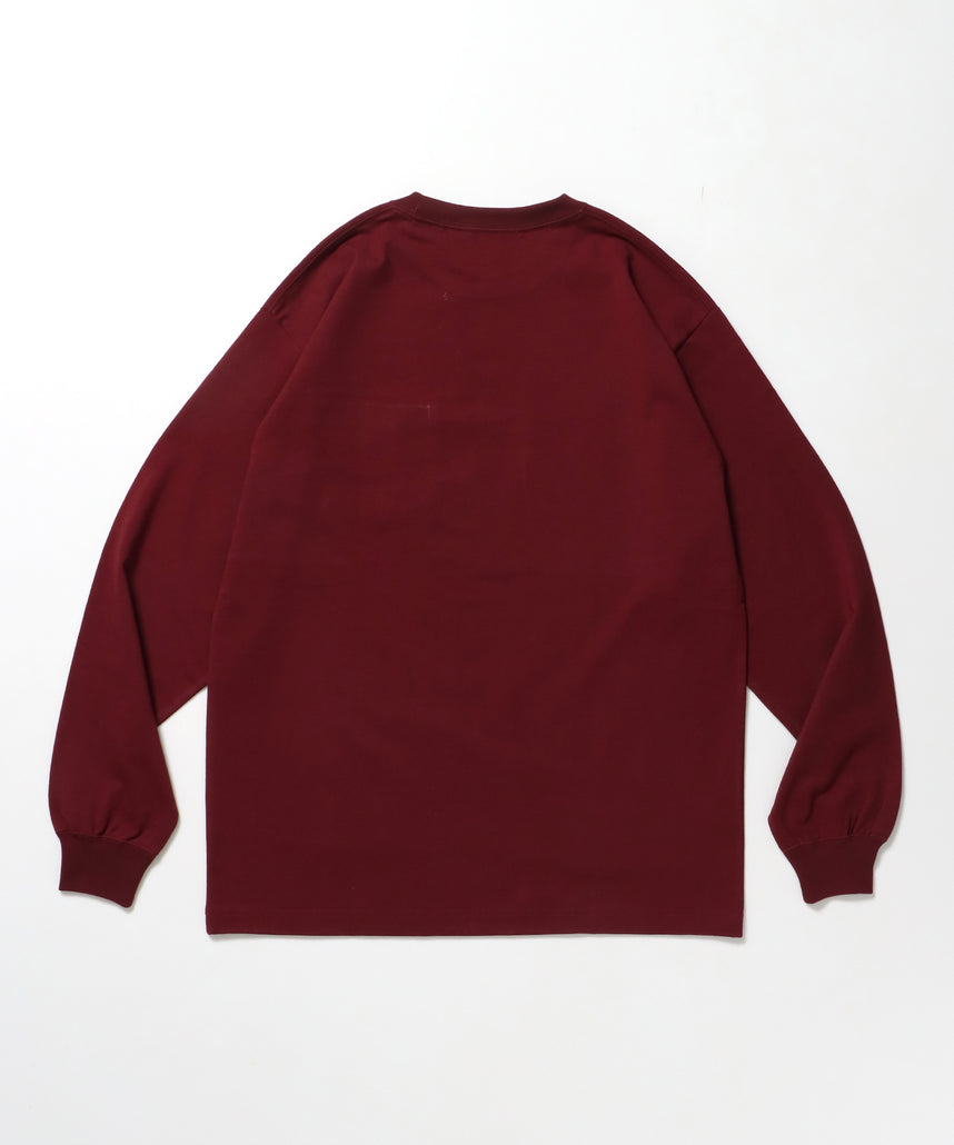 L/S POCKET TEE[REG] / ロンT 長袖 ワンポイント レギュラーサイズ ポケット ワイン
