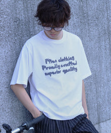 手書きロゴショート丈Tシャツ / Tシャツ クルーネック 半袖 プリント 手書きロゴ【短丈】 柄80