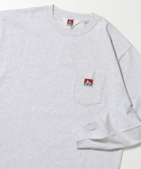 L/S POCKET TEE[REG] / ロンT 長袖 ワンポイント レギュラーサイズ ポケット アッシュグレー