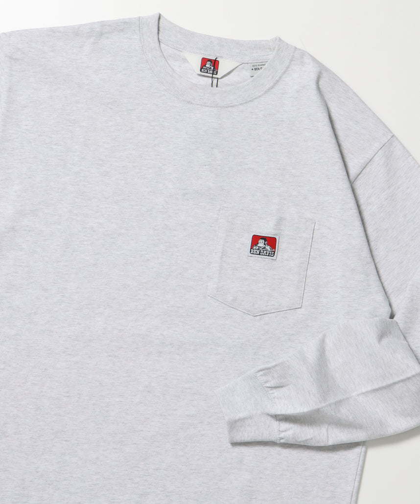 L/S POCKET TEE[REG] / ロンT 長袖 ワンポイント レギュラーサイズ ポケット アッシュグレー