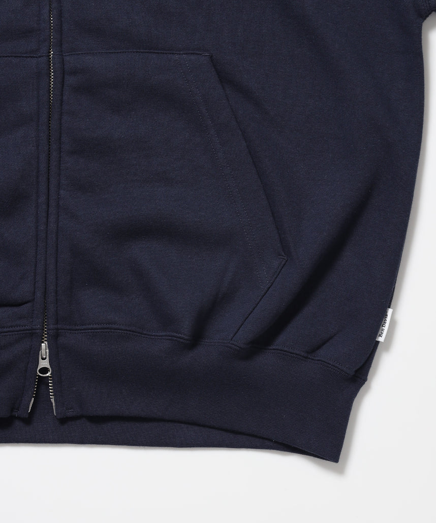 HEART CHENILLE ZIP HOODIE / ジップパーカー フード ハート チェニール 刺繍 裏起毛 ユニセックス ネイビー