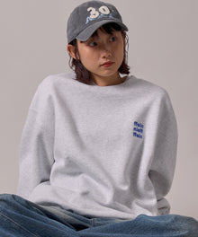 ヘビーウエイト3段ロゴドローコード付スウェット / スウェット トレーナー ロゴプリント ドローコード 裏起毛 アッシュグレー