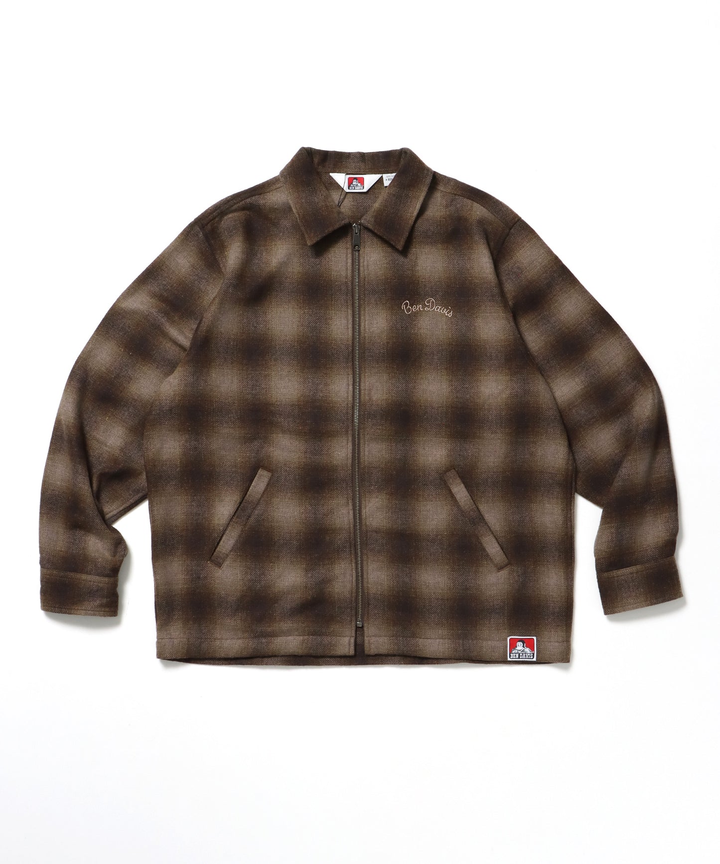 HEAVY PLAID ZIP JACKET / ジップジャケット チェック 起毛 ライトアウター ブラウン