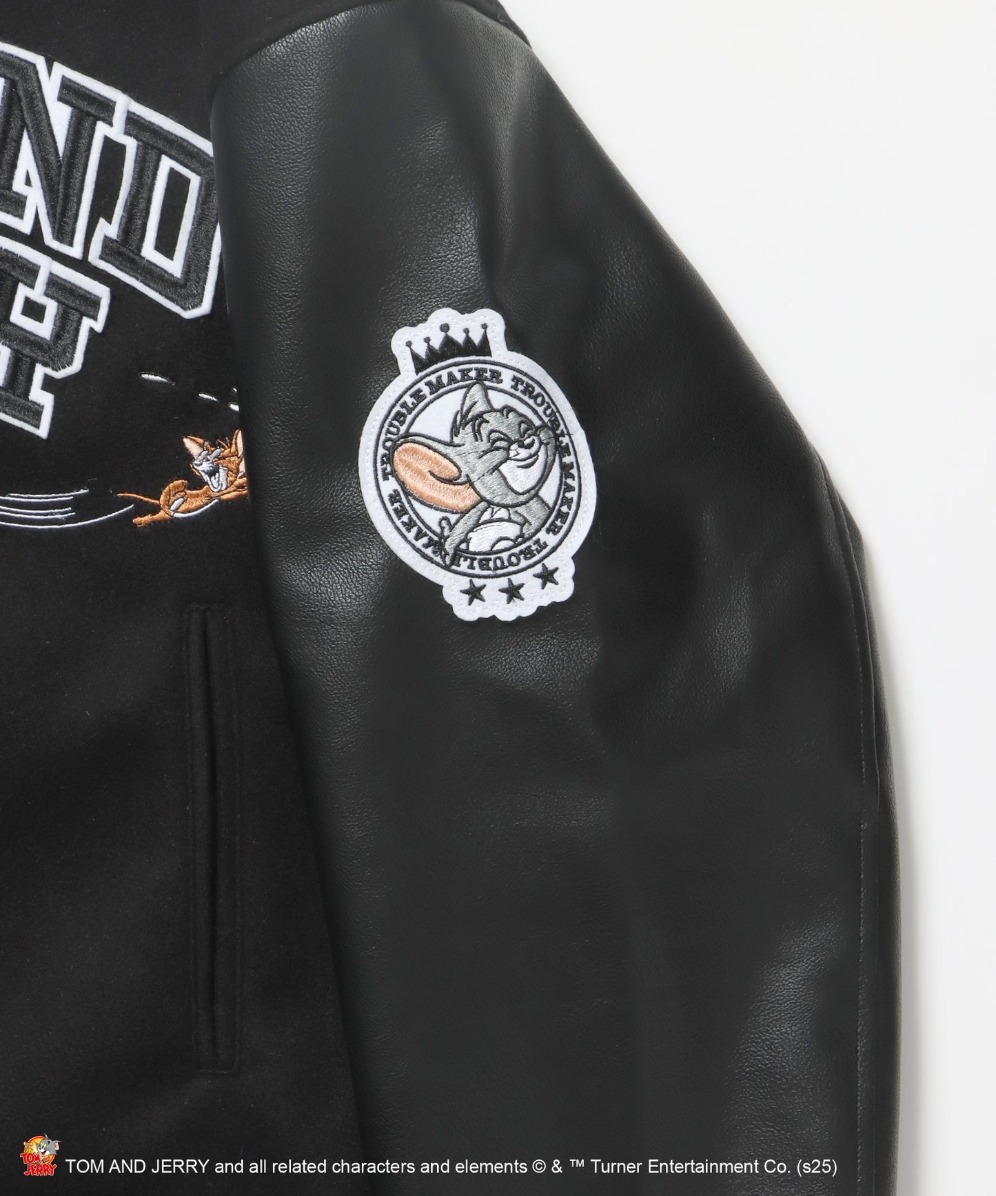 TJ 2025 STADIUM JACKET / オーバーサイズ ビッグシルエット 刺繍 アウター ジャケット ブラック