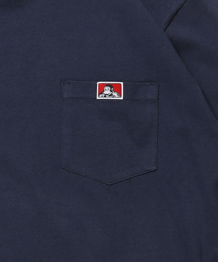 L/S POCKET TEE (REG) / ユニセックス ロングスリーブ ポケットT レギュラーフィット 長袖 ワンポイント ネイビー