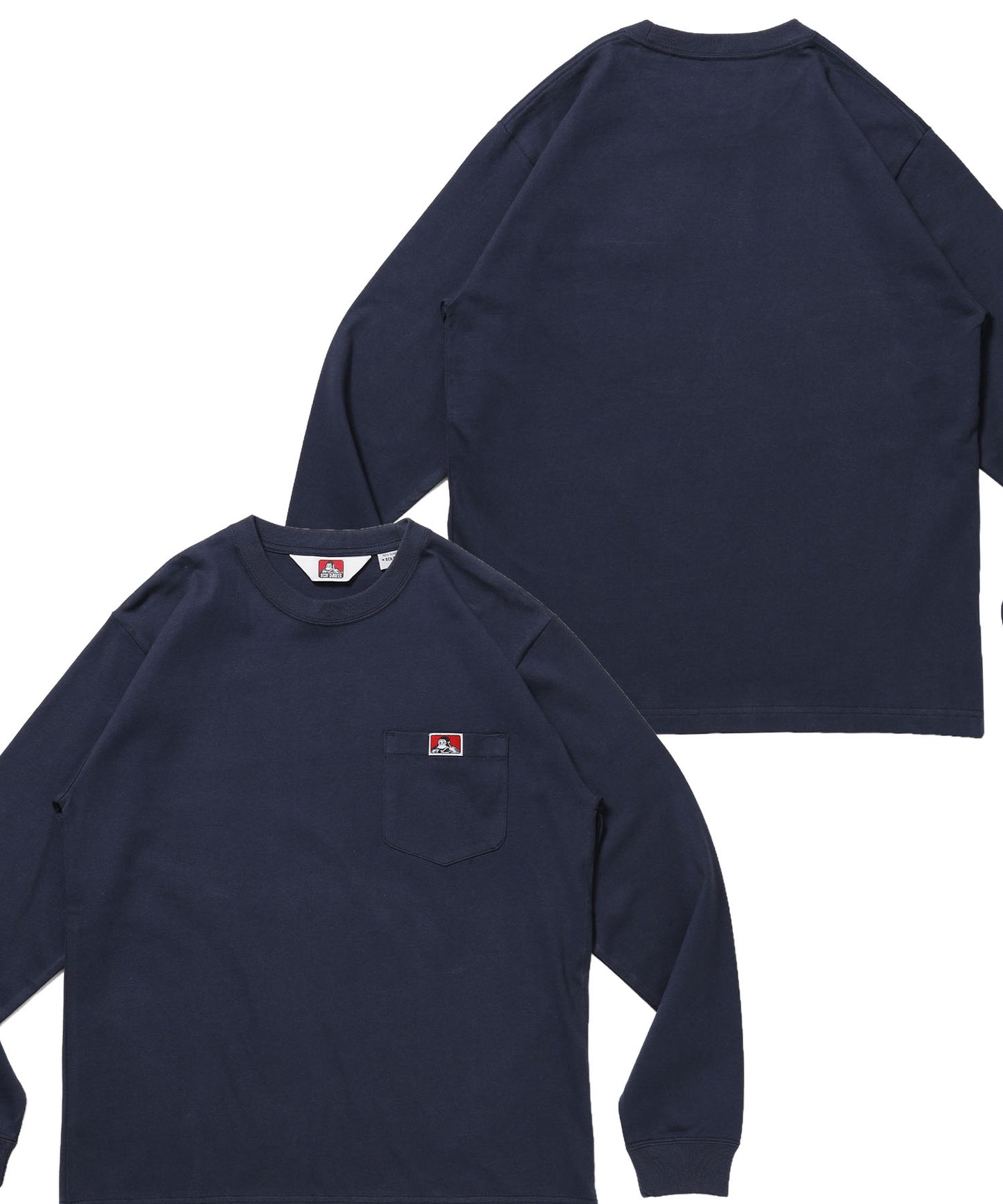 L/S POCKET TEE (REG) / ユニセックス ロングスリーブ ポケットT レギュラーフィット 長袖 ワンポイント ネイビー