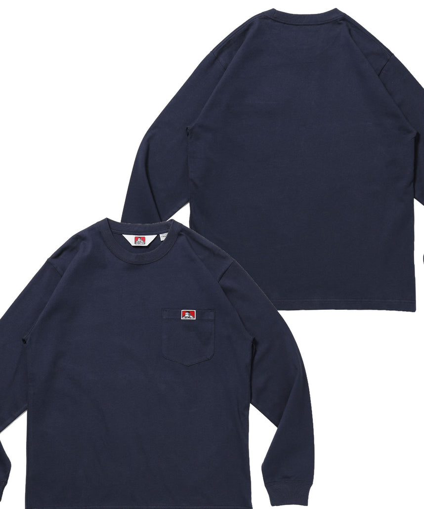 L/S POCKET TEE (REG) / ユニセックス ロングスリーブ ポケットT レギュラーフィット 長袖 ワンポイント ネイビー
