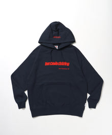 MID WEIGHT SWEAT HOODIE /パーカー ジップパーカー ダブルジップ 短丈 刺繍 プリント ネイビー