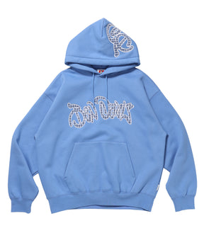 Design Pullover P/K / プルパーカー フード デザイン 裏起毛 ユニセックス スカイブルー