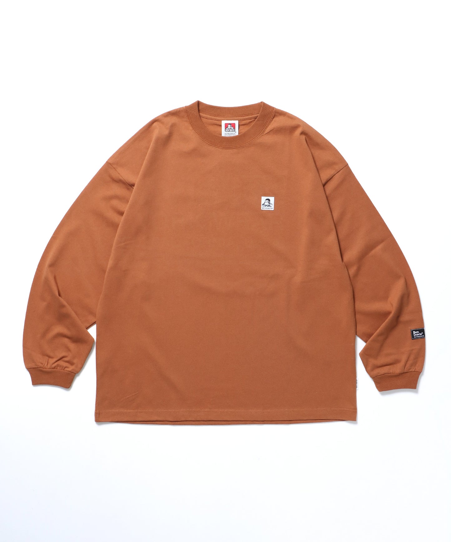 BD LOGO L/S TEE WIDE / 長袖 オーバーサイズ ワンポイント シンプル ネーム オレンジ