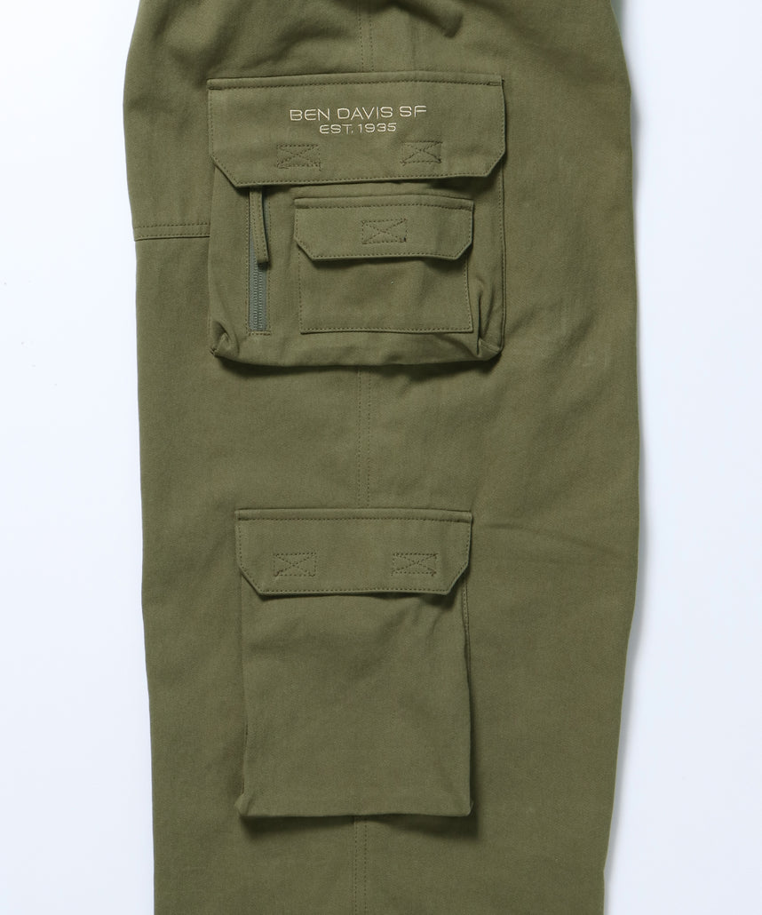 THESE DAYS TECH CARGO PANTS / ワイドテーパード 裾ドローコード カーキ