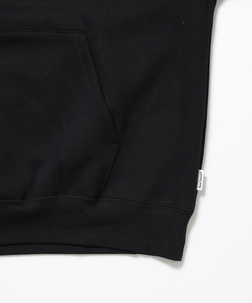 Design Pullover P/K / プルパーカー フード デザイン 裏起毛 ユニセックス ブラック