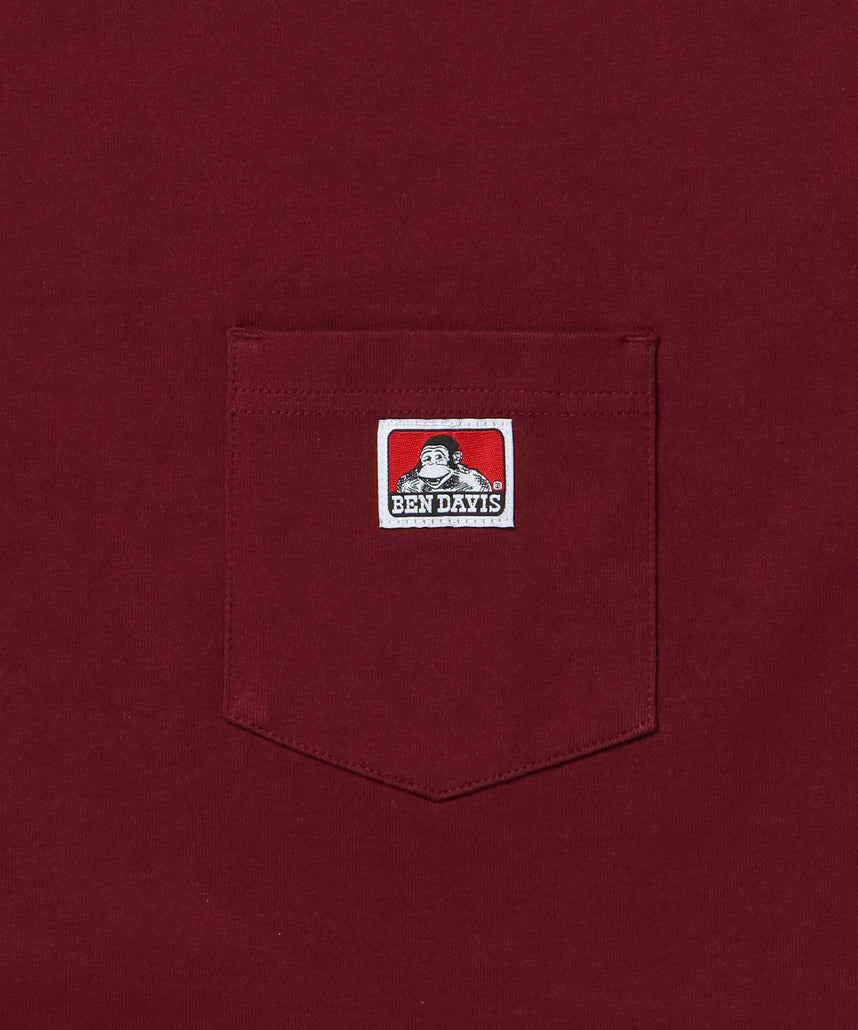 L/S POCKET TEE[REG] / ロンT 長袖 ワンポイント レギュラーサイズ ポケット ワイン
