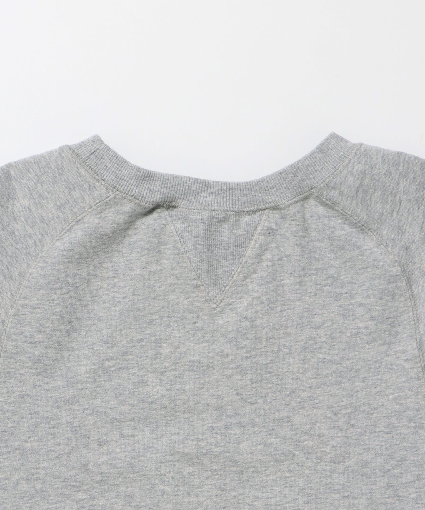 70'S FIT F-SLEEVE CREW / 加工 裏起毛 クルーネック スウェット ラグラン 短丈 裏毛 グレー