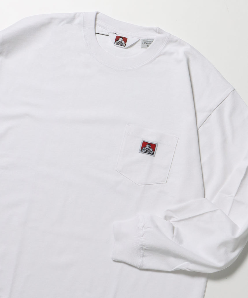 L/S POCKET TEE[REG] / ロンT 長袖 ワンポイント レギュラーサイズ ポケット ホワイト