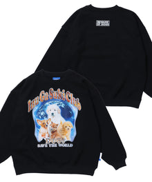 【SEQUENZ】 DOGS SHOUT-OUT C/N SWEAT / 犬が好き バックロゴ クルーネック スウェット DOG ブラック
