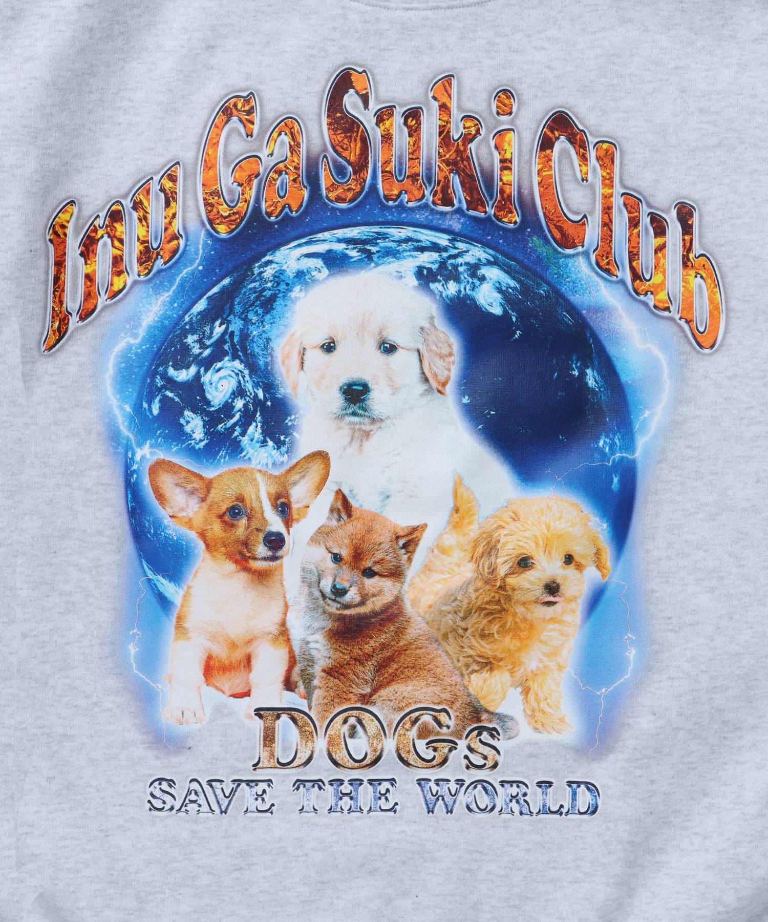 【SEQUENZ】 DOGS SHOUT-OUT C/N SWEAT / 犬が好き バックロゴ クルーネック スウェット DOG オフホワイト