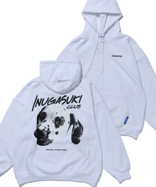 【SEQUENZ】 DALMATIAN PARKA / ダルメシアン バックロゴ オーバーサイズ パーカー ホワイト