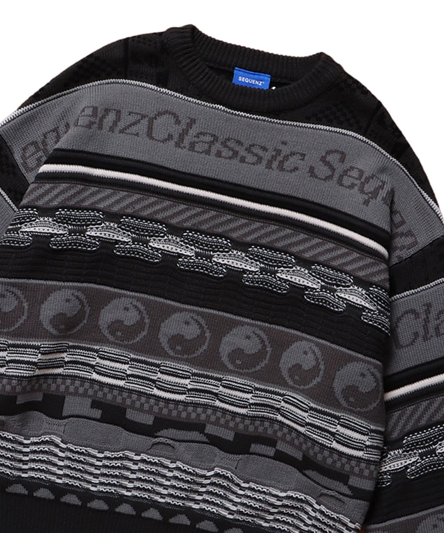 【SEQUENZ】 3D CLASSICAL SWEATER ブラック