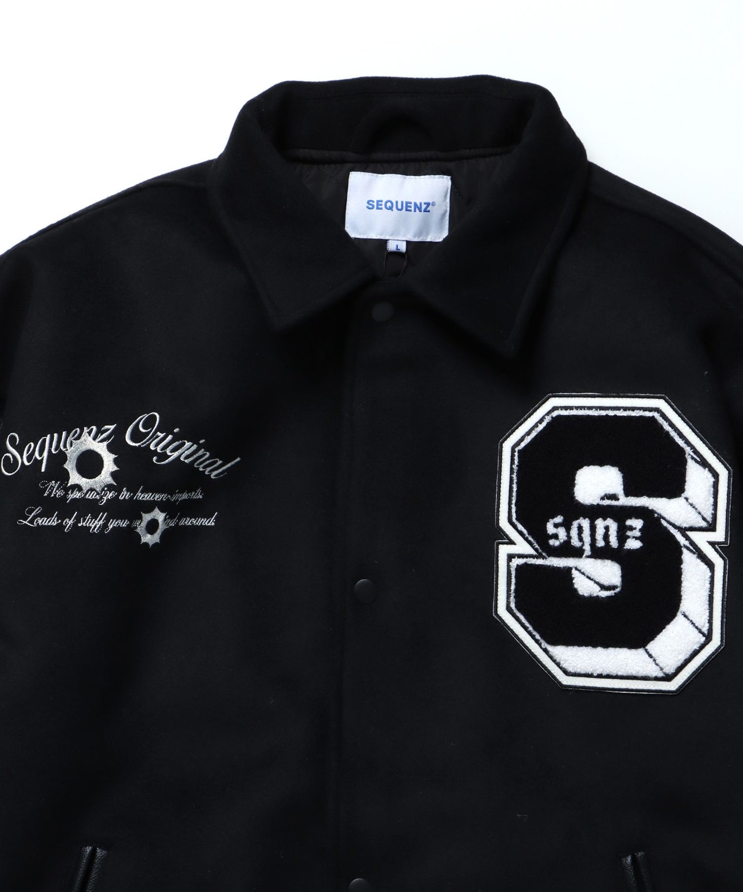 DARKNESS STADIUM JACKET / レザー 刺繍 ワッペン スタジアムジャンパー スタジャン ブラック