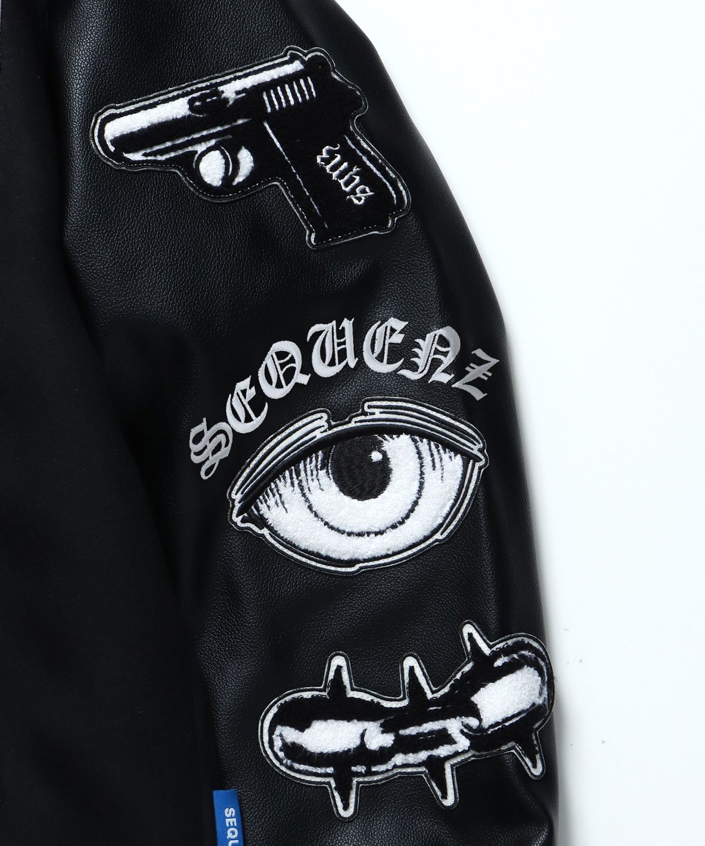 DARKNESS STADIUM JACKET / レザー 刺繍 ワッペン スタジアムジャンパー スタジャン ブラック