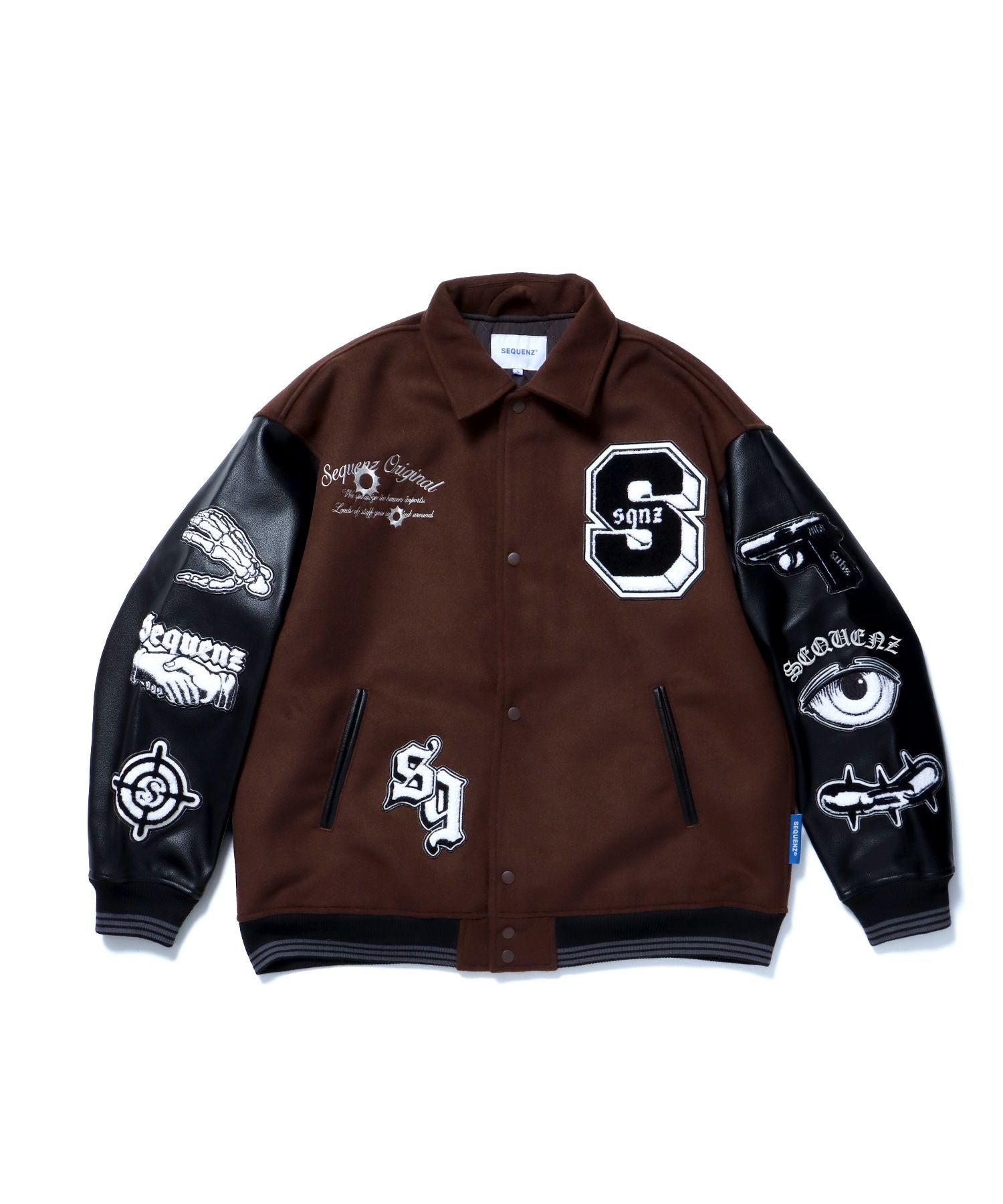 SEQUENZシークエンズ】 DARKNESS STADIUM JACKET / レザー 刺繍 ...