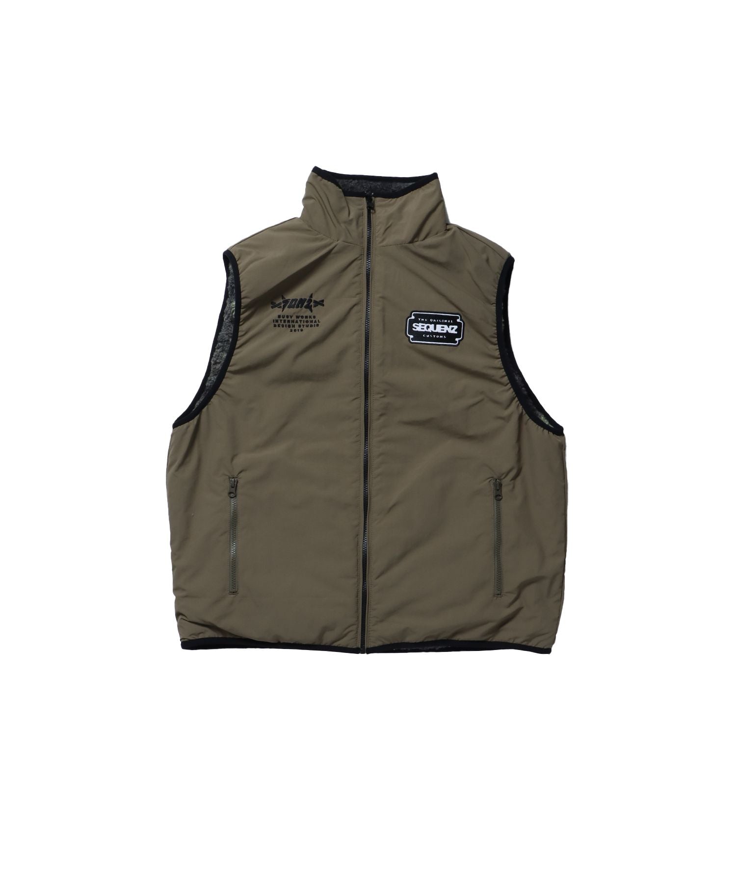 SEQUENZシークエンズ】 ALLOVER REVERSIBLE BOA VEST / ジャガードボア