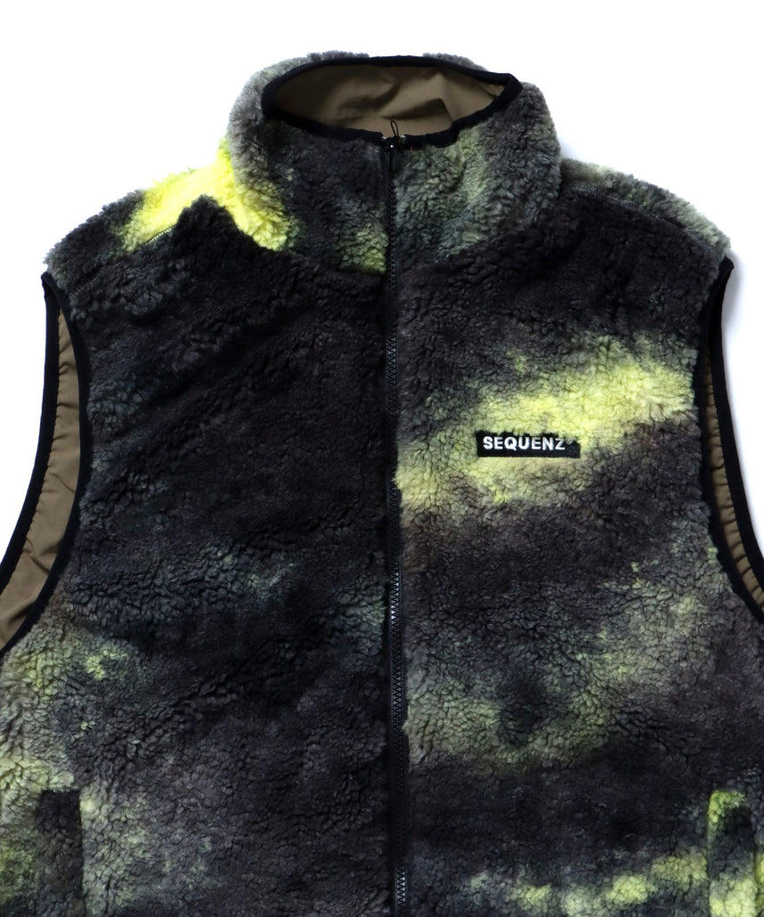 SEQUENZシークエンズ】 ALLOVER REVERSIBLE BOA VEST / ジャガードボア