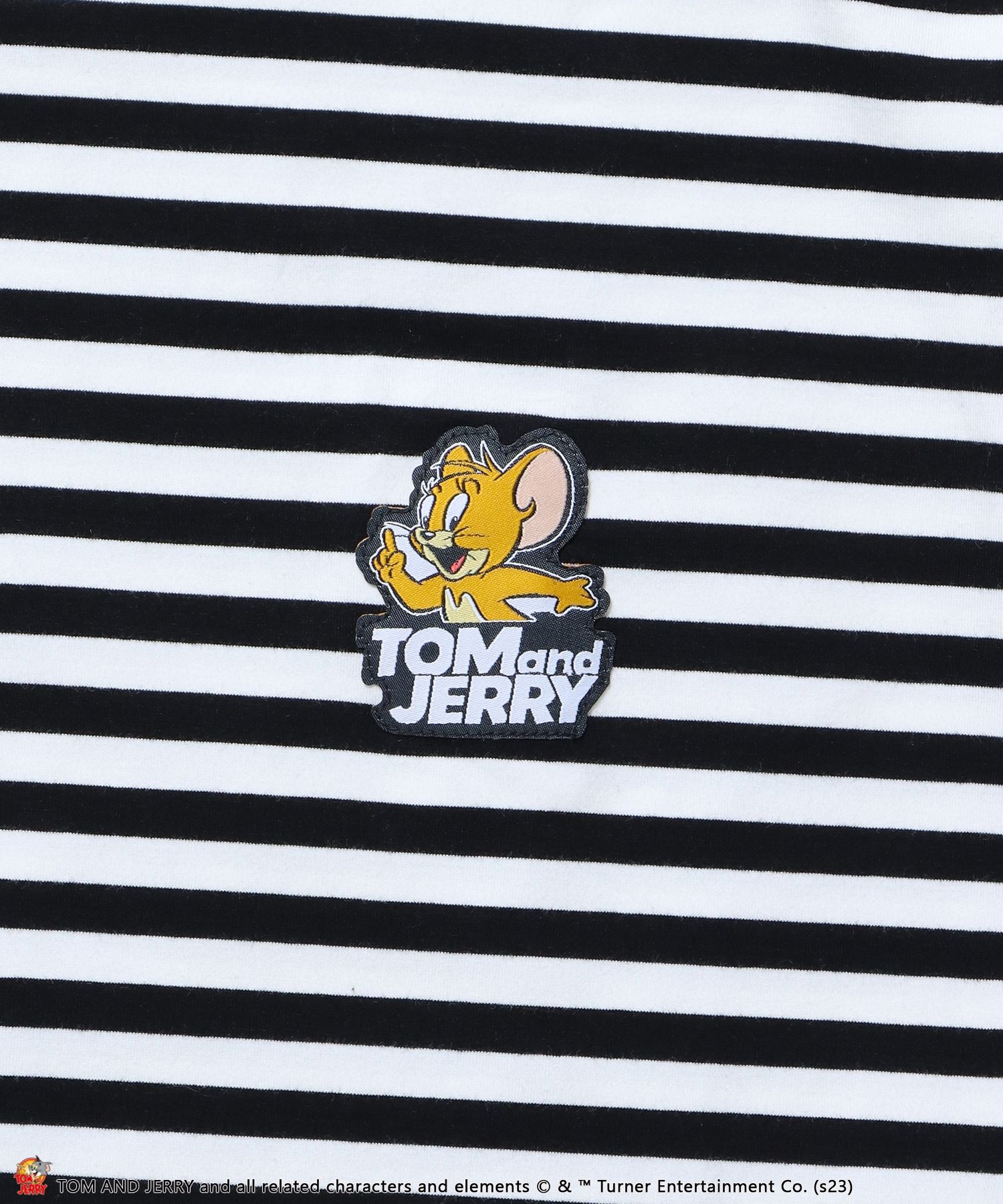 【SEQUENZ】 TOM and JERRY BORDER L/S TEE / トムとジェリー ロンT ビックサイズ キャラクター 刺繍 リンガー  Tシャツ ホワイト