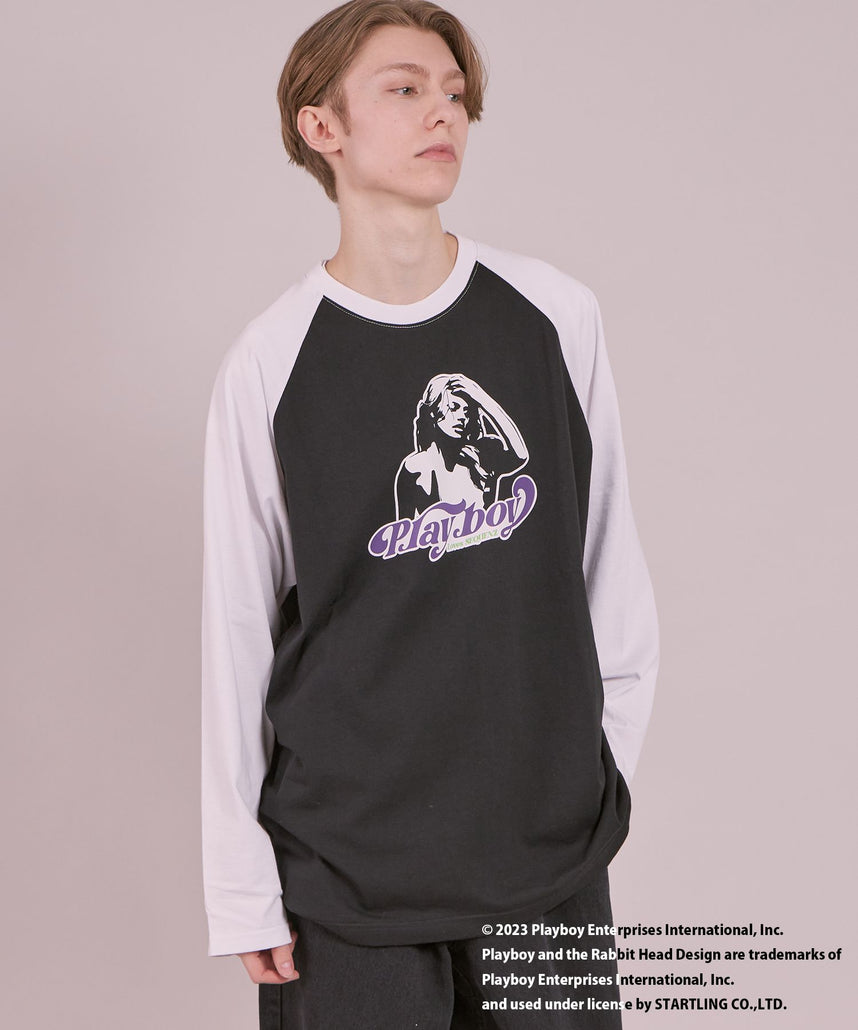 SEQUENZシークエンズ】PLAYBOY RAGLAN L/S TEE / プレイボーイ