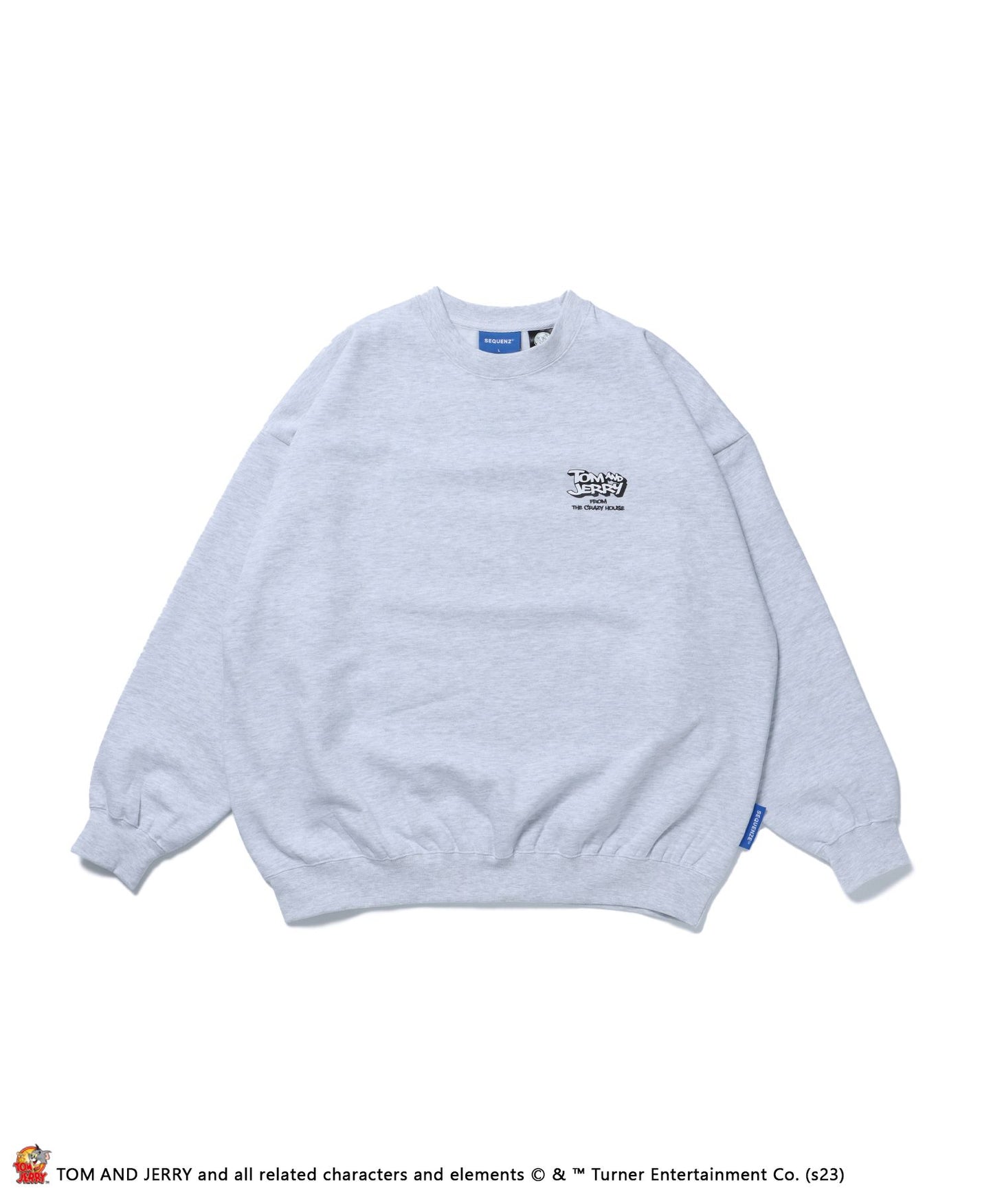 【SEQUENZ】トムとジェリー ストリート 古着風 ロゴ ペアコーデ クルーネック スウェット アイボリー(トム)